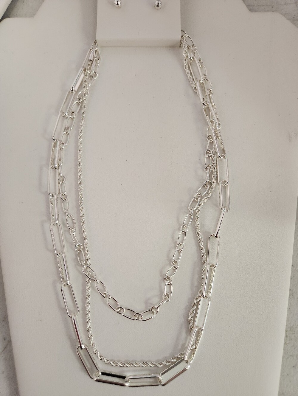 Silver Color Multi-Layer Chain Necklace - Women Jewelry